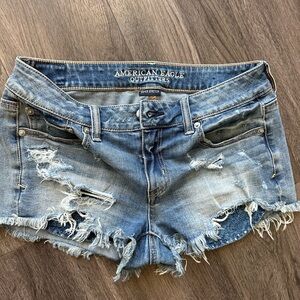 American Eagle Outfitters Distressed Blue Jean Shorts